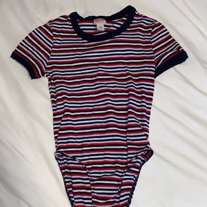 striped body suit